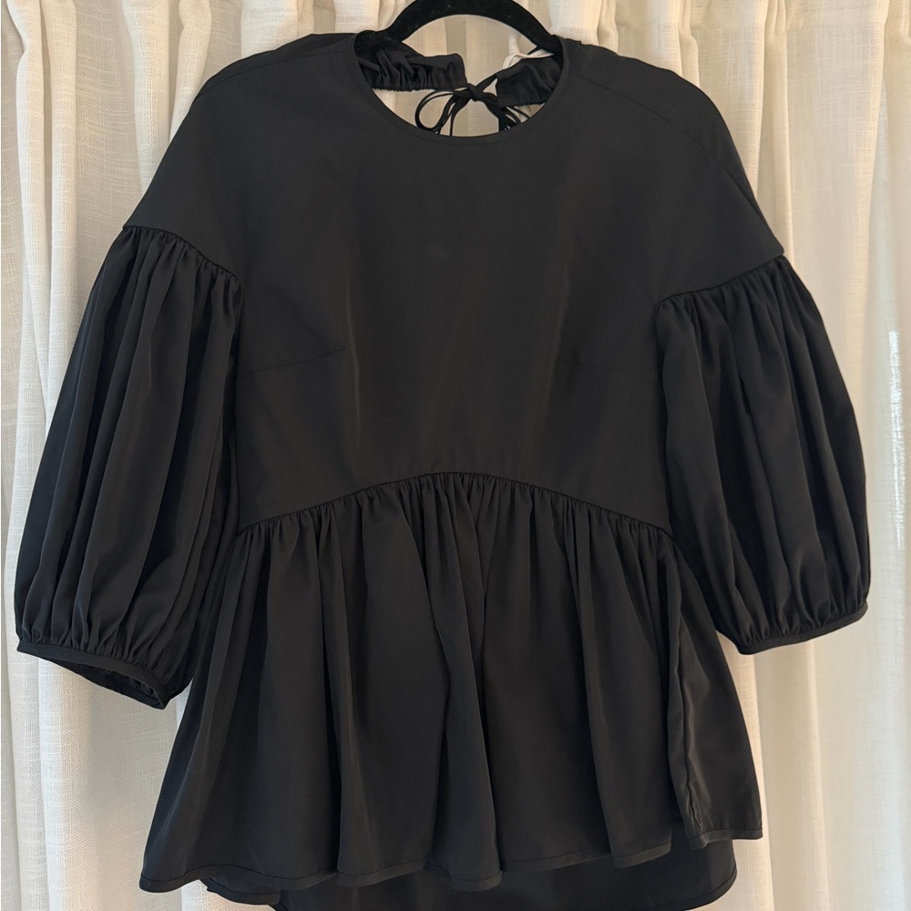 Cecilie Bahnsen Black Puff Sleeve Blouse